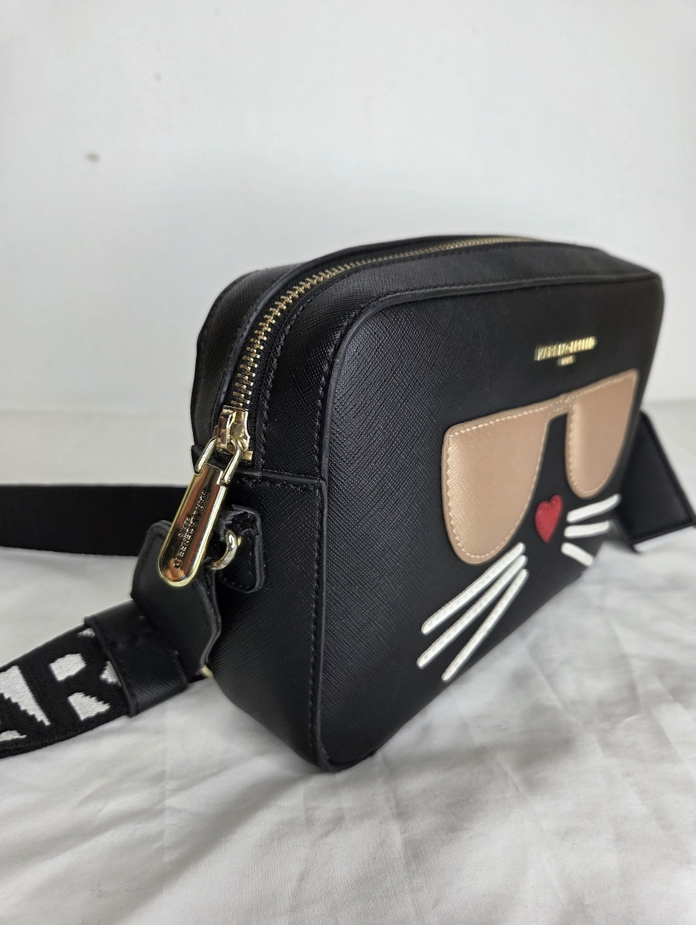 Karl Lagerfeld Black Cat Face Crossbody Bag - Picture 2 of 16